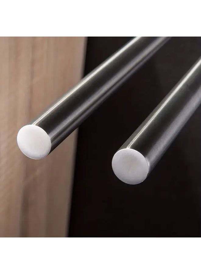 Stainless Steel Double Rod Towel Rack Silvery Wall Mounted Bathroom Shelf - Image 5